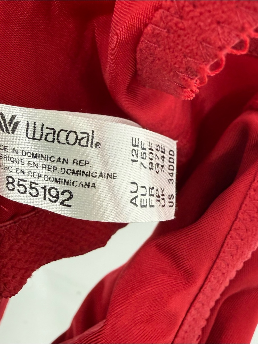 Wacoal Basic Beauty Underwire Bra 855192 Full Figure Seamless Size 34DDD Red - Picture 5 of 8